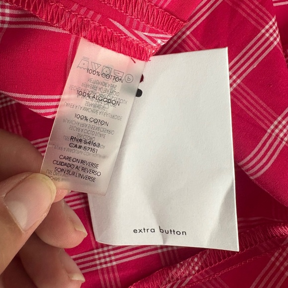 NWOT Calvin Klein Red White Plaid Gingham Cotton Dress - Picture 11 of 15